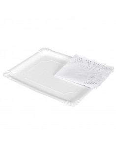 BANDEJA CON BLONDA BLANCA...