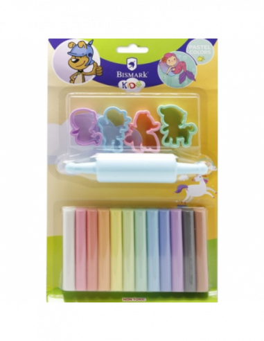 SET 12 PLASTILINAS + 4 MOLDES