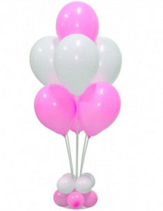 ARBOL DE GLOBOS ROSA Y BLANCO