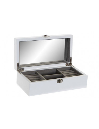 JOYERO MDF ESPEJO 20X10X6 ESPEJO BLANCO