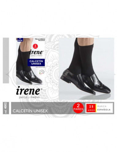 CALCETIN MEDIA UNISEX NEGRO 2 PARES