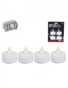 VELAS TÉ LED 4 UDS