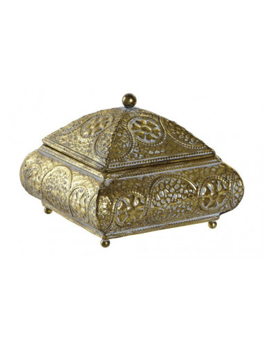 JOYERO METAL 16X16X11 DESGASTADO DORADO
