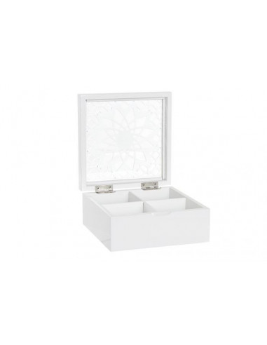 CAJA INFUSIONES MADERA 18X18X8 BLANCO