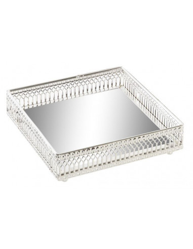 BANDEJA ESPEJO METAL 15,5X15,5X4,5...