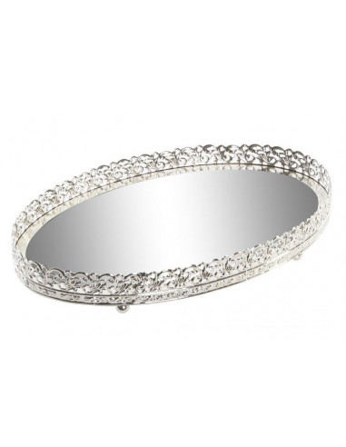 BANDEJA ESPEJO METAL 25X25X4,5 PLATEADO