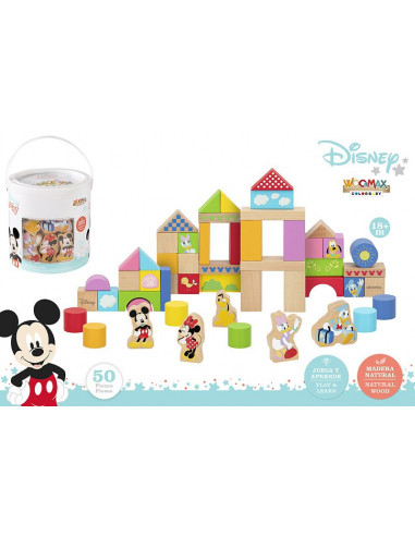WOOMAX-DISNEY JUEGO BLOCS 50 PCS +18M