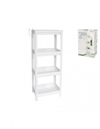 ESTANTERIA 4 NIVELES 100X35X23CM - BLANC