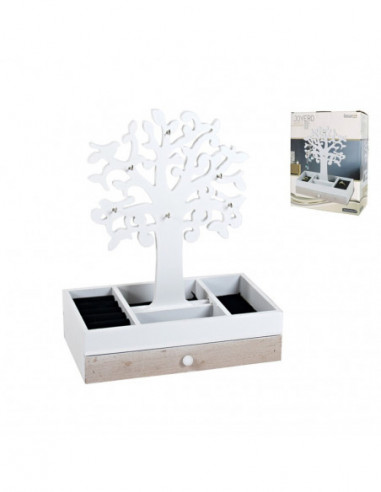 JOYERO MADERA ARBOL 30X24X14 CM