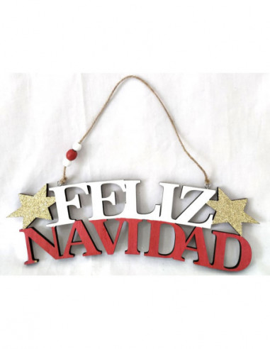 COLGANTE CARTEL FELIZ NAVIDAD 11X37CM