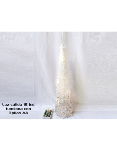 CONO 15 LED CALIDO DECORADO NEVADO 60 CM