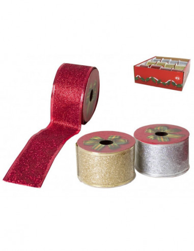 CINTA DECORACION GLITTER - 5CMX2.7MT 3ST