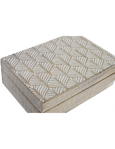 CAJA  MANGO RAMAS TALLADO MARRON GRANDE