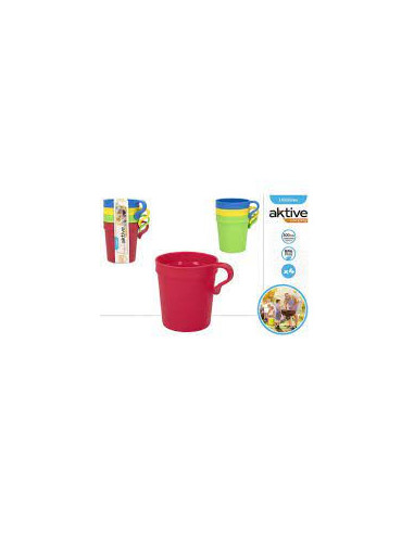 SET 4 TAZAS PLASTICO PICNIC COLORS 4/S