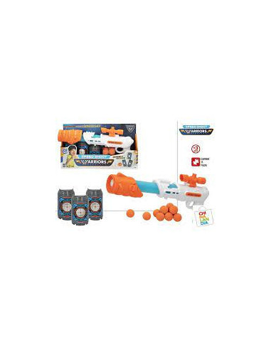 PISTOLA BOLAS C/ 3 LATAS Y 12 BOLAS EVA