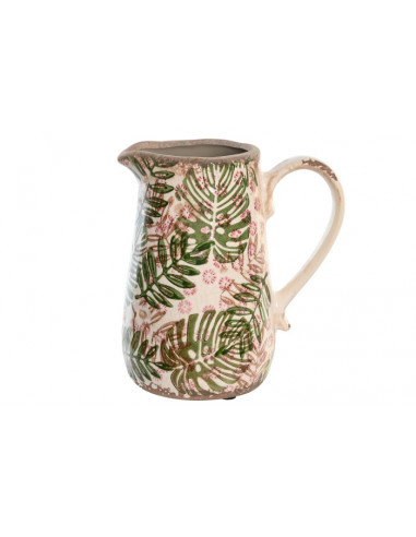 JARRA GRES 17X12X18,5 HOJAS BLANCO