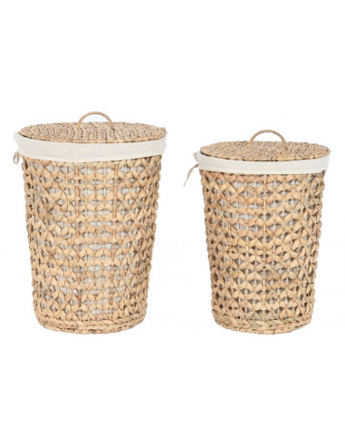 CESTA ROPA JUNCO ALGODON GRANDE