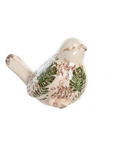 FIGURA GRES 19X11X14 PAJARO BLANCO