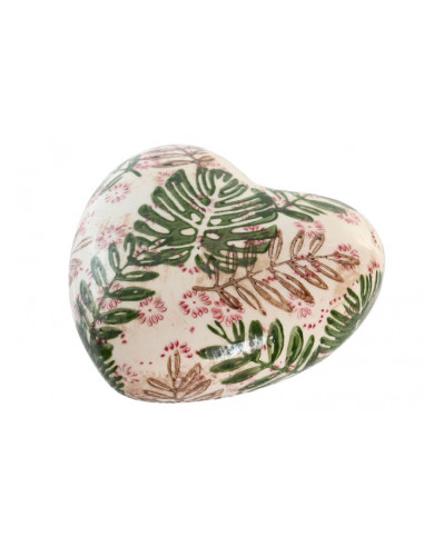 DECORACION GRES 11X11X4 CORAZON BLANCO