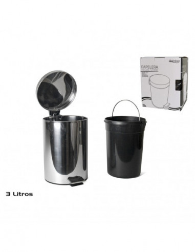 PAPELERA PEDAL 3L SHINE