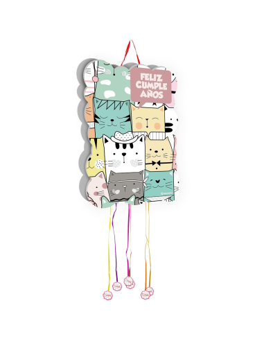 PIÑATA CUMPLEAÑOS GATOS